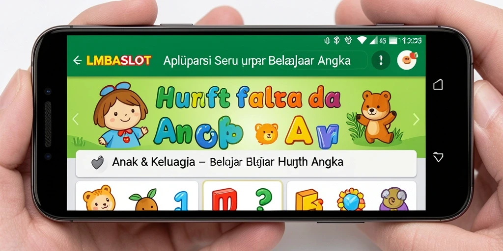 Antarmuka LMBASLOT yang ceria dan interaktif untuk belajar.