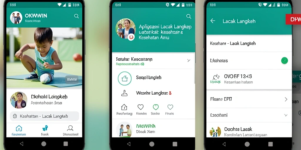 Antarmuka aplikasi OKWIN yang intuitif untuk lacak langkah.