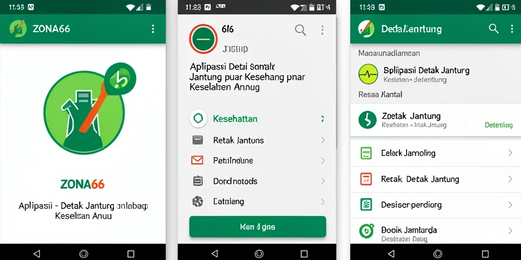Tampilan antarmuka ZONA66 yang mudah digunakan untuk pemantauan detak jantung.